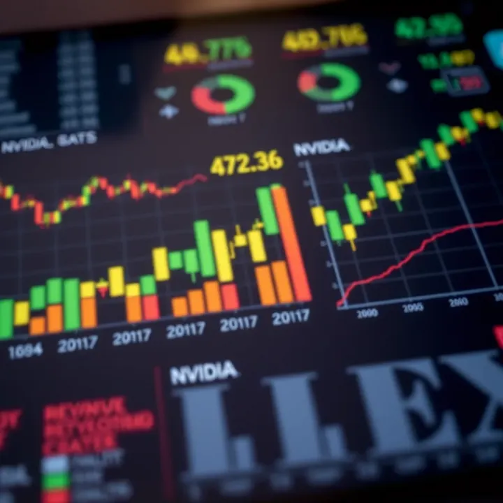 Financial data charts illustrating Nvidia's revenue growth and risk factors