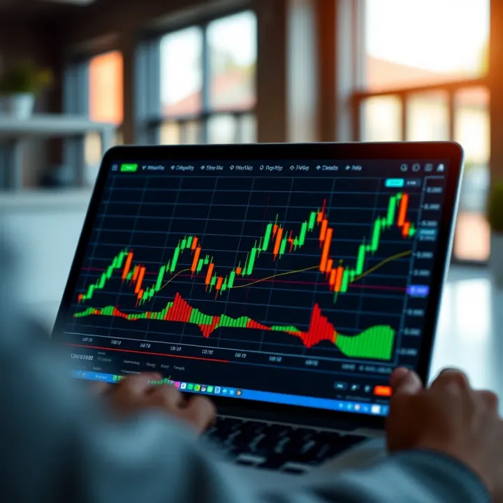 Graph depicting market trends and trading performance analysis on OlympTrade platform