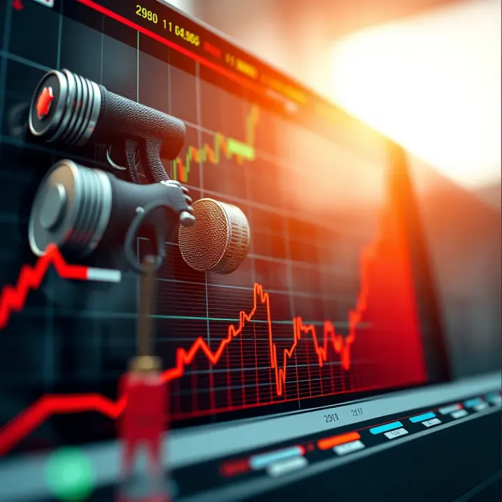 Graph showing upward trend with financial icons representing smart trading strategies