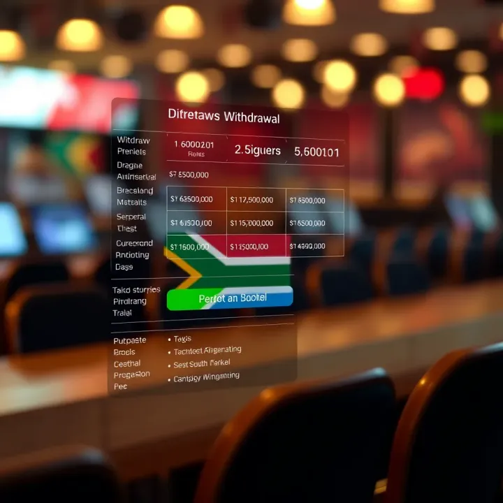 Visual overview of withdrawal methods and fee structures for South African traders at RCG Markets