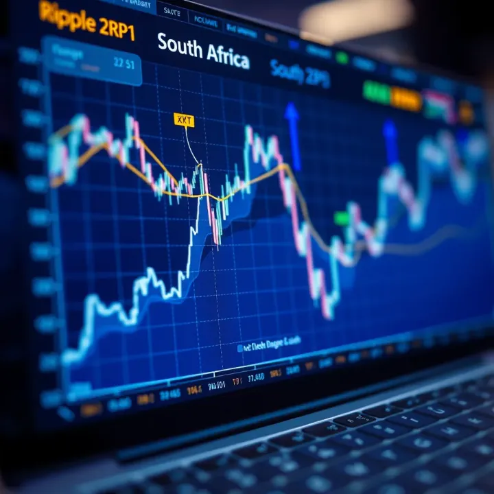 Graph showing Ripple's position and market trends within the South African cryptocurrency landscape