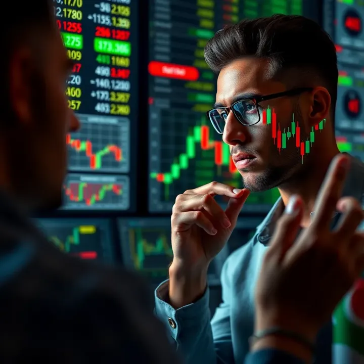 South African trader analyzing financial graphs with local currency symbols
