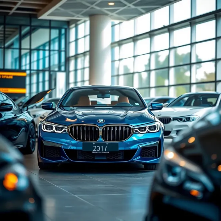 Luxury BMW vehicles displayed in a showroom highlighting the brand's innovation and prestige