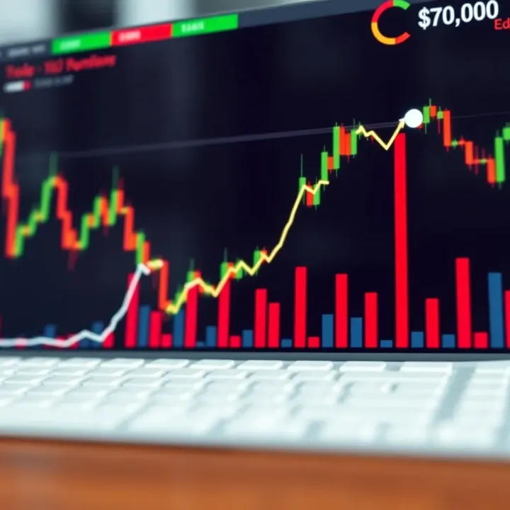Chart demonstrating upward financial growth and trading success