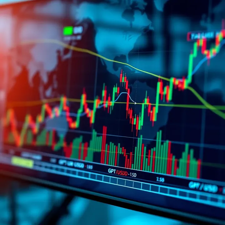 Graph showing GBP/USD price fluctuations during different global trading sessions