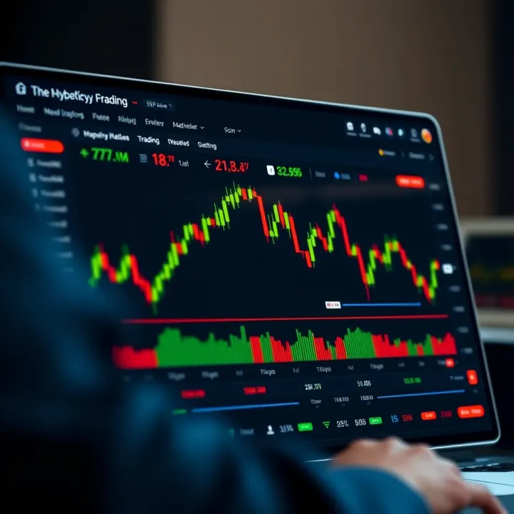 Screenshot of trading platform interface highlighting key tools and market indicators