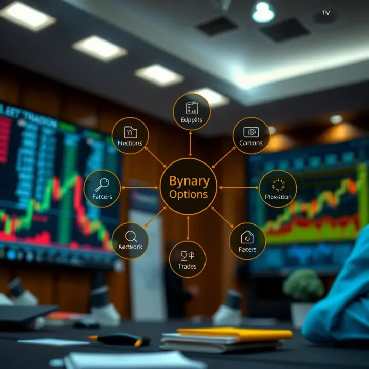 Diagram illustrating various types of binary option platforms and selection criteria