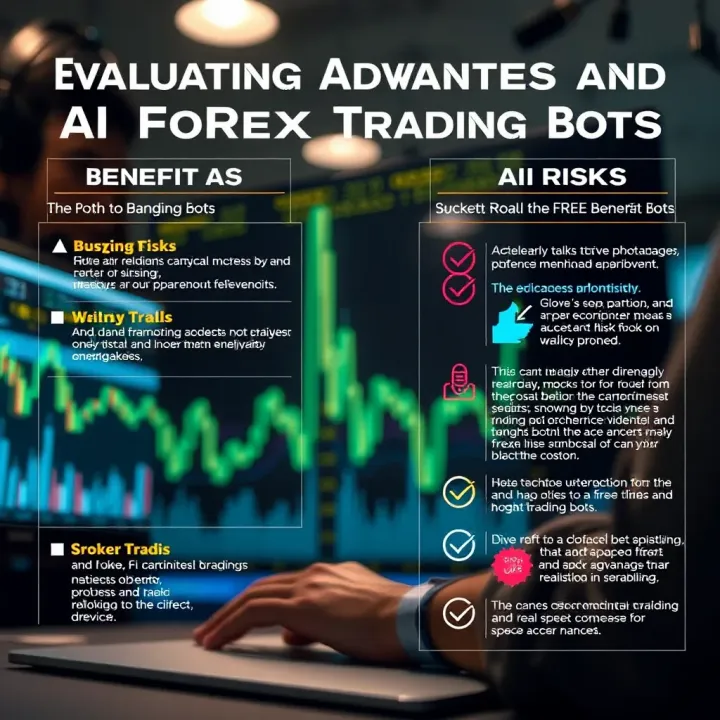 Evaluating Advantages and Challenges of AI Forex Trading Bots Graphical representation of benefits and risks associated with AI forex trading bots in a South African market context