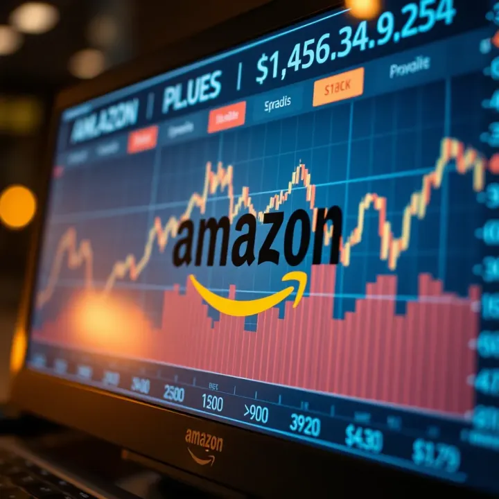 Graph showing Amazon stock price trends and market fluctuations