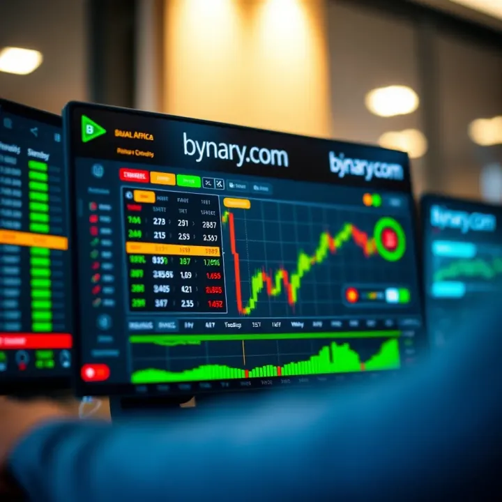 Screenshot of Binary.com trading platform dashboard showcasing real account interface for South African users