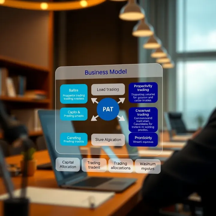 Diagram illustrating Blue Guardian's proprietary trading business model and capital allocation