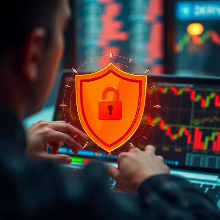 Secure Transactions and Withdrawal Protection on Deriv Illustration of secure online transaction with shield symbolizing withdrawal protection