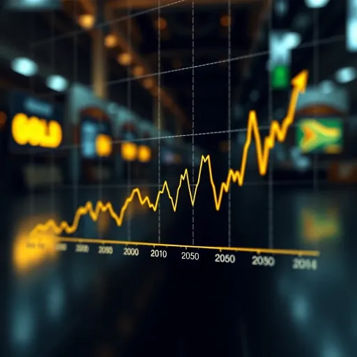 Graph showing fluctuations in gold prices over time in South Africa