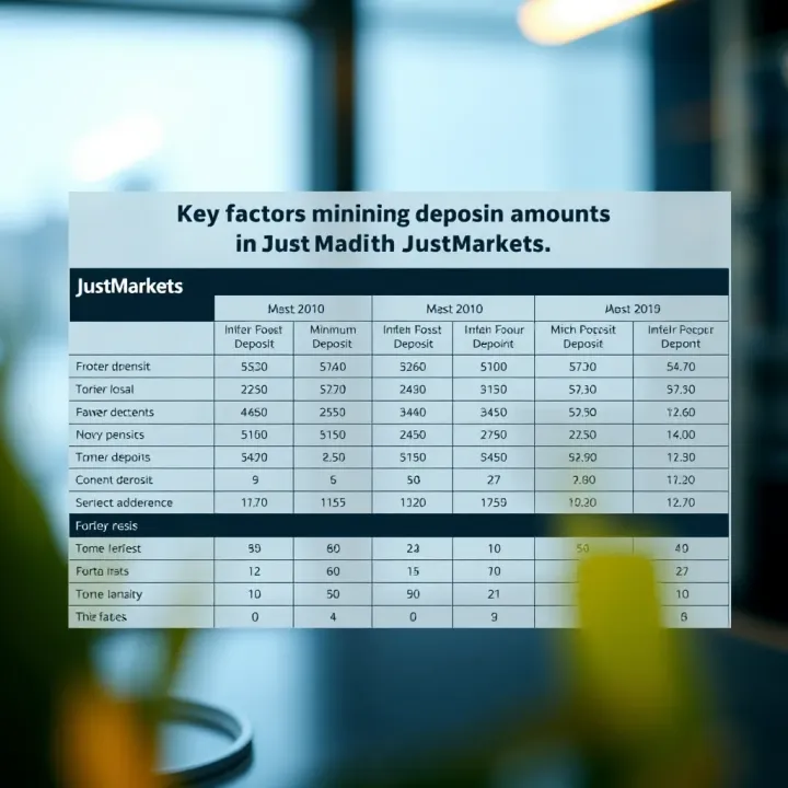 Chart illustrating factors influencing minimum deposit amounts on JustMarkets platform