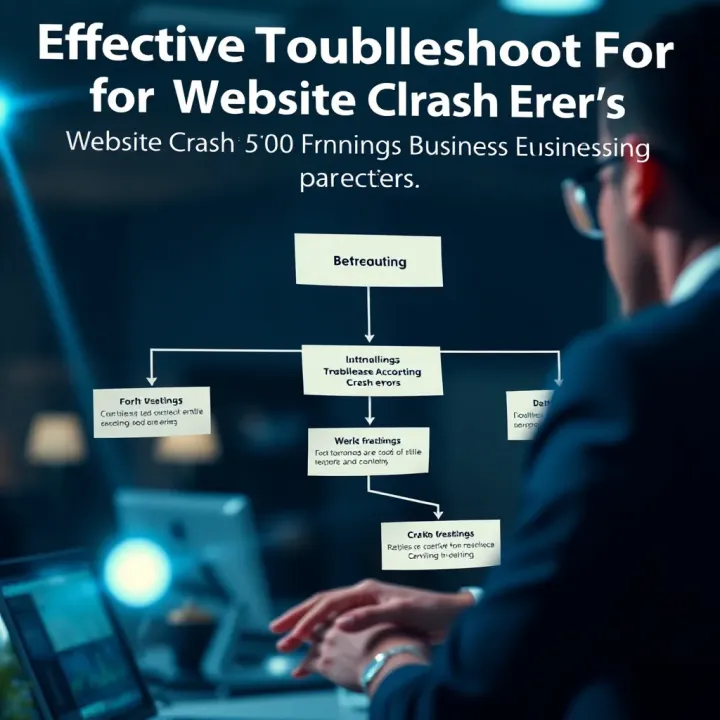 Flowchart showing troubleshooting steps to resolve website crash errors for South African businesses