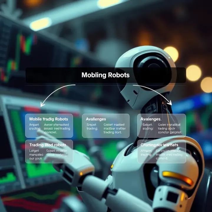 Diagram showing advantages and challenges of mobile trading robots in South African market