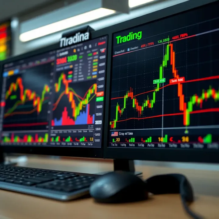 Trading Activity: Aligning South African Strategies with New York Session Stock market charts displaying trading activity during New York session overlapping with South African trading hours