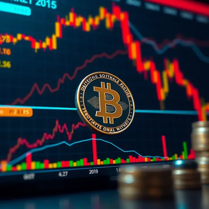 Graph illustrating Pi Coin price fluctuations with market trend indicators