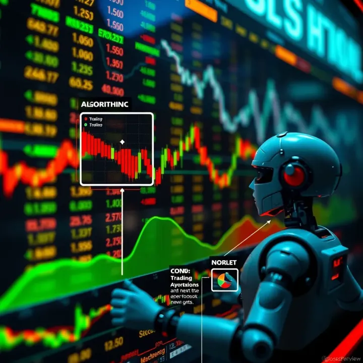 Diagram illustrating algorithmic trading strategies interacting with financial market data streams
