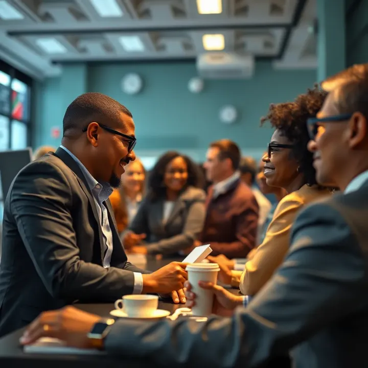 Digital illustration showing diverse South African investors engaging with a crowdfunding platform interface