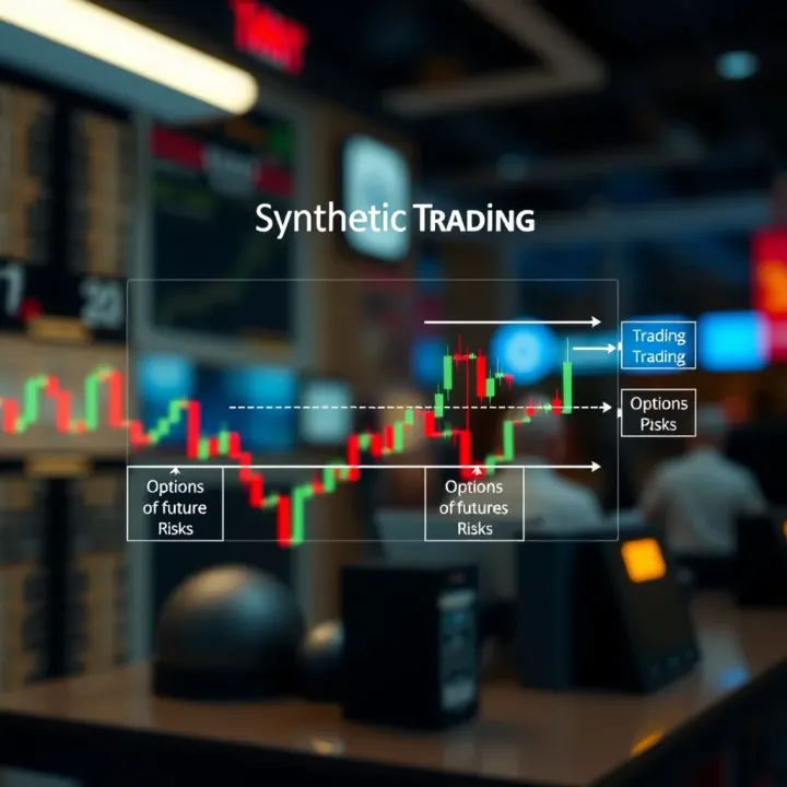 Diagram illustrating the concept of synthetic trading positions using options and futures contracts